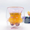 Double wall glass cat claw cup